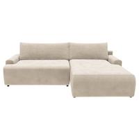 Eckschlafsofa Prag, Creme S: 253x167 cm - Creme/Schwarz, MODERN, Textil (253/167cm) - Trendmanufaktur