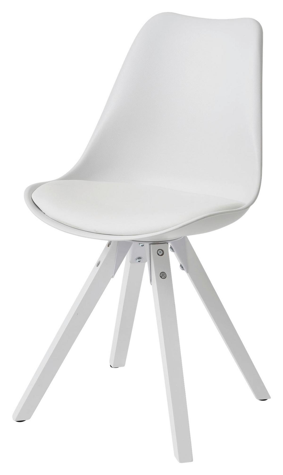 Stuhl-set Wohnling B: 49 Cm Weiß - Weiß, MODERN, Holz/Kunststoff (49/87/52cm) - MID.YOU