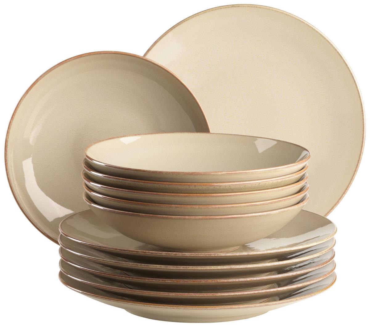 Tafelservice Ossia Keramik 6personen Geschirr Set Sand - Sandfarben, Basics, Keramik - Mäser