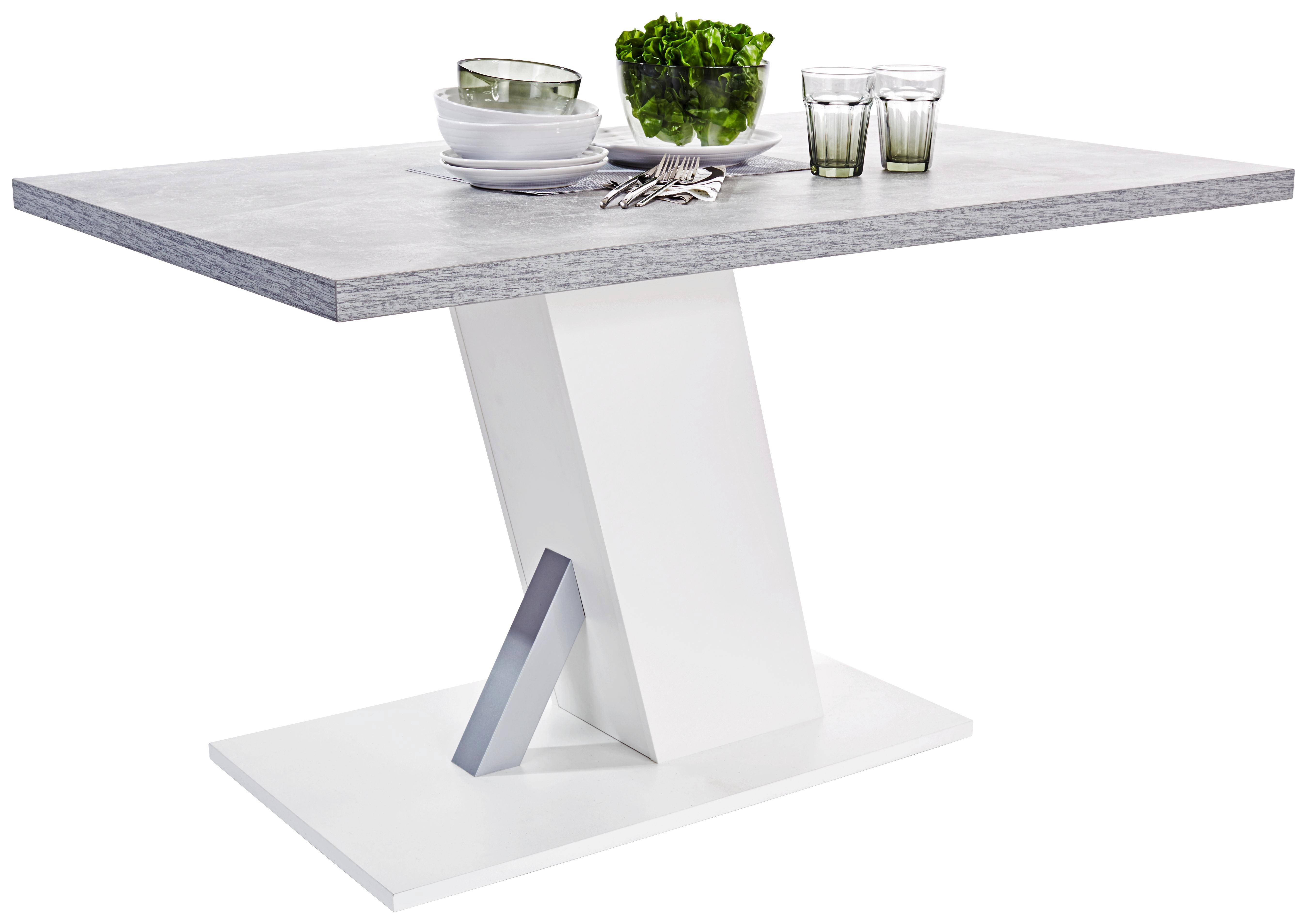 Étkezőasztal Severin 138 - Szürke/Fehér, modern, Faalapú anyag (138/76/90cm)