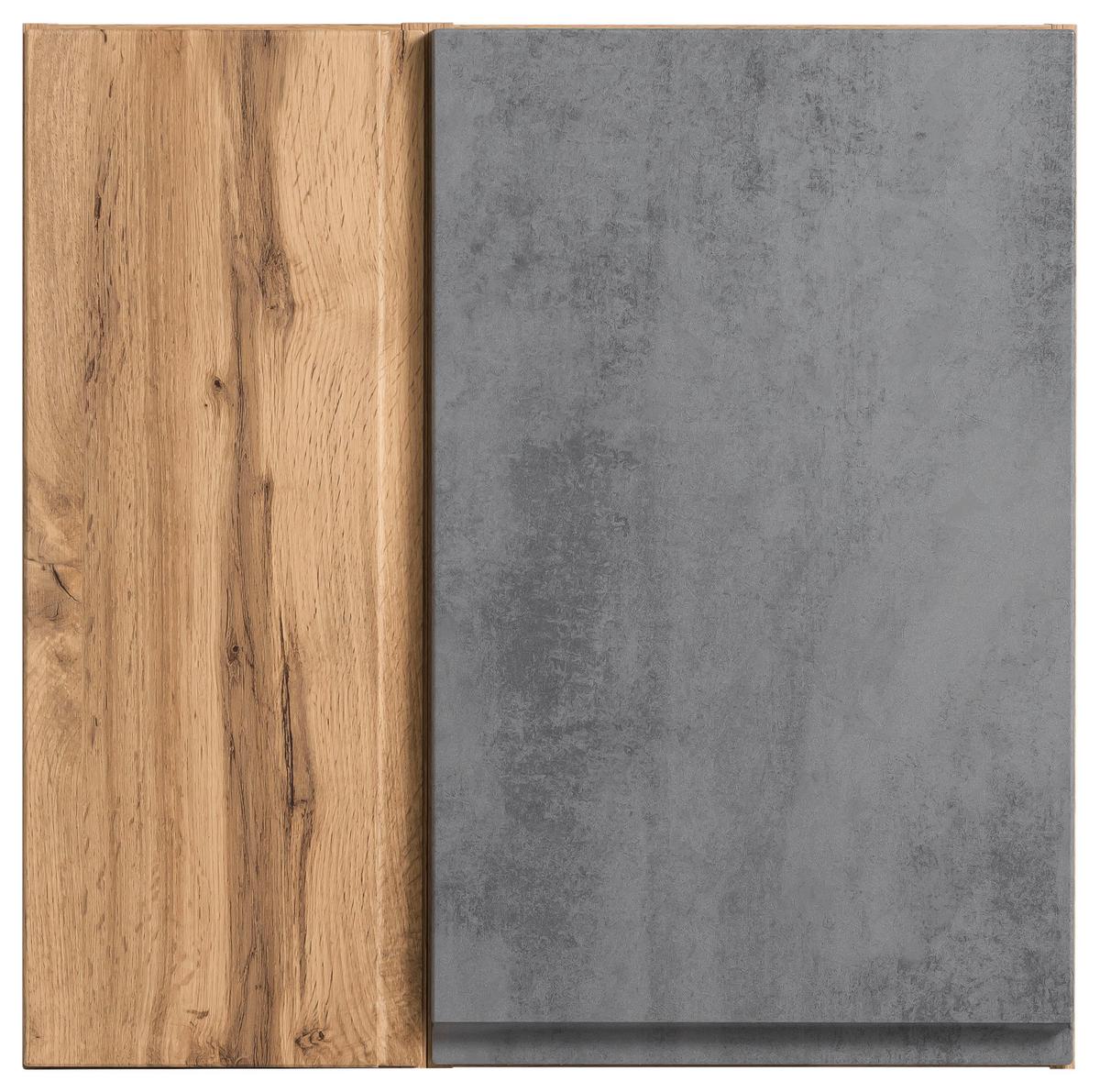 Hängeschrank Varese B: 65 Cm Eiche Wotan/hellgrau - Eiche Wotan/Hellgrau, MODERN, Holzwerkstoff (65/64/20cm) - Held