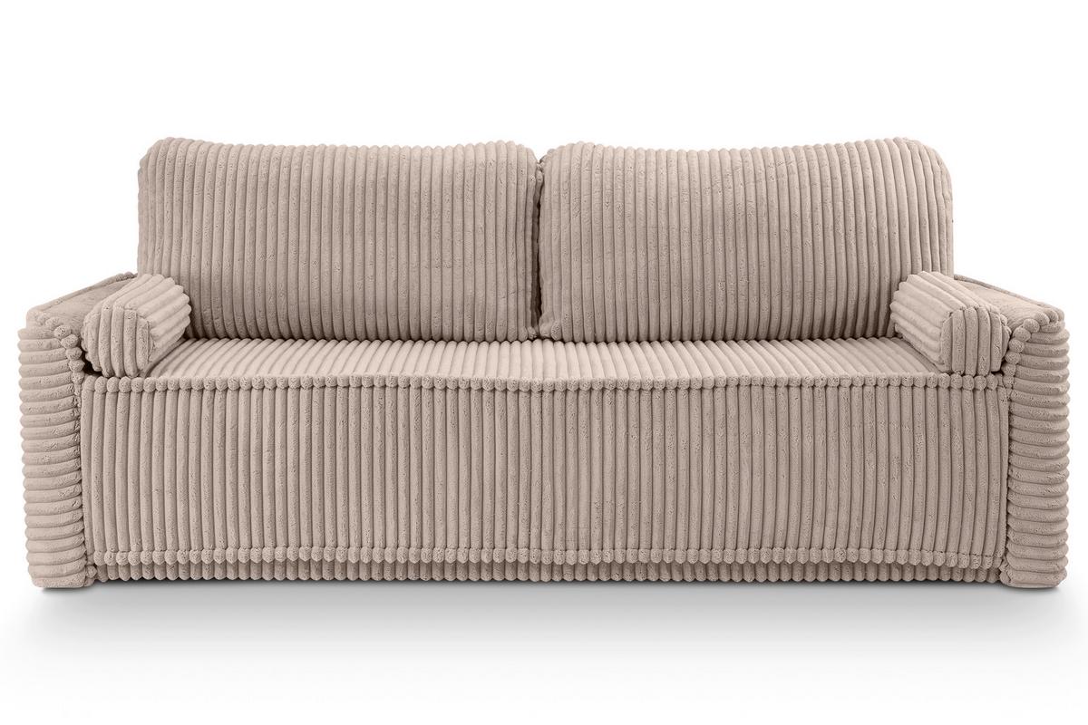 Schlafsofa Grubs Greige B: 225cm - Greige/Schwarz, Basics, Holz/Textil (225/96/93cm) - MID.YOU
