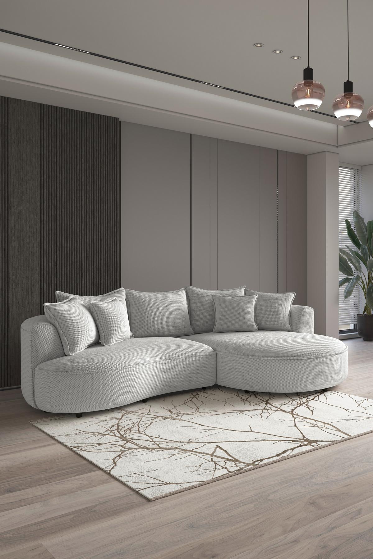 Ecksofa Levi - Beige/Schwarz, MODERN, Textil (287/168cm)