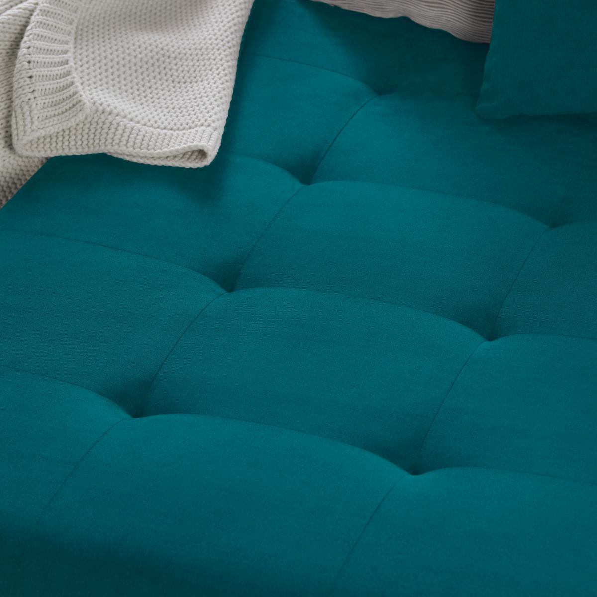 Rohová sedačka ENRICO, oboustranná, petrolejová - petrolej/černá, Konvenční, kov/textil (303/88/185cm) - Based