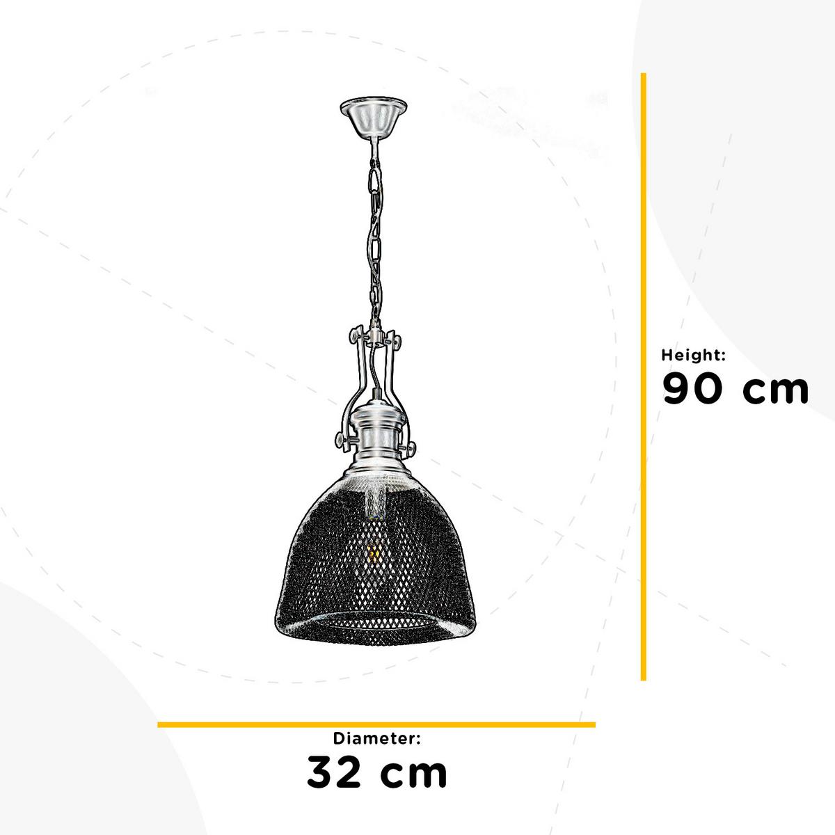 Hängeleuchte 4908/S - Schwarz, KONVENTIONELL, Metall (32/90cm)
