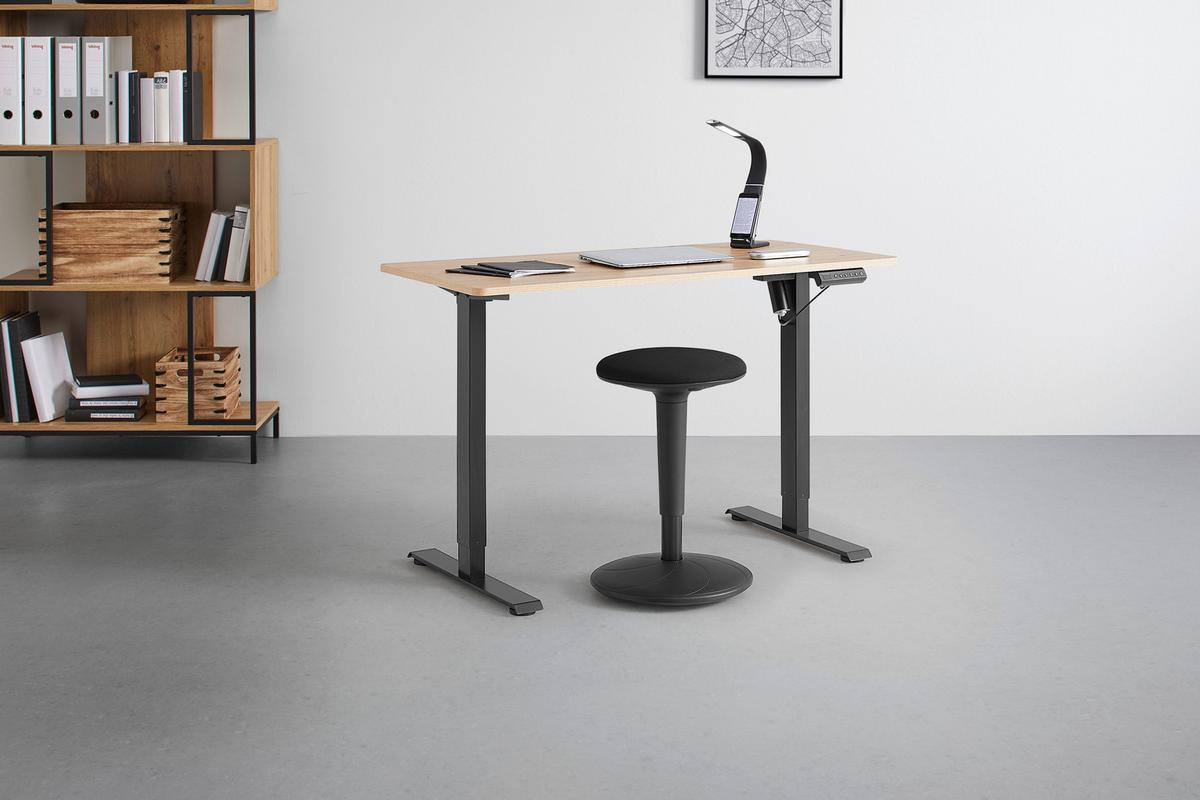 Psaci stůl EMIL II - černá/dub artisan, Moderní, kov/kompozitní dřevo (120/72-118/60cm) - Mömax