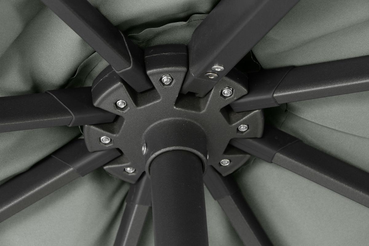 Ampelschirm Sunset N+ Ø 350 H: 252 cm Anthrazit/Olivgrün - Anthrazit/Olivgrün, KONVENTIONELL, Textil/Metall (350/350cm) - Siena Garden