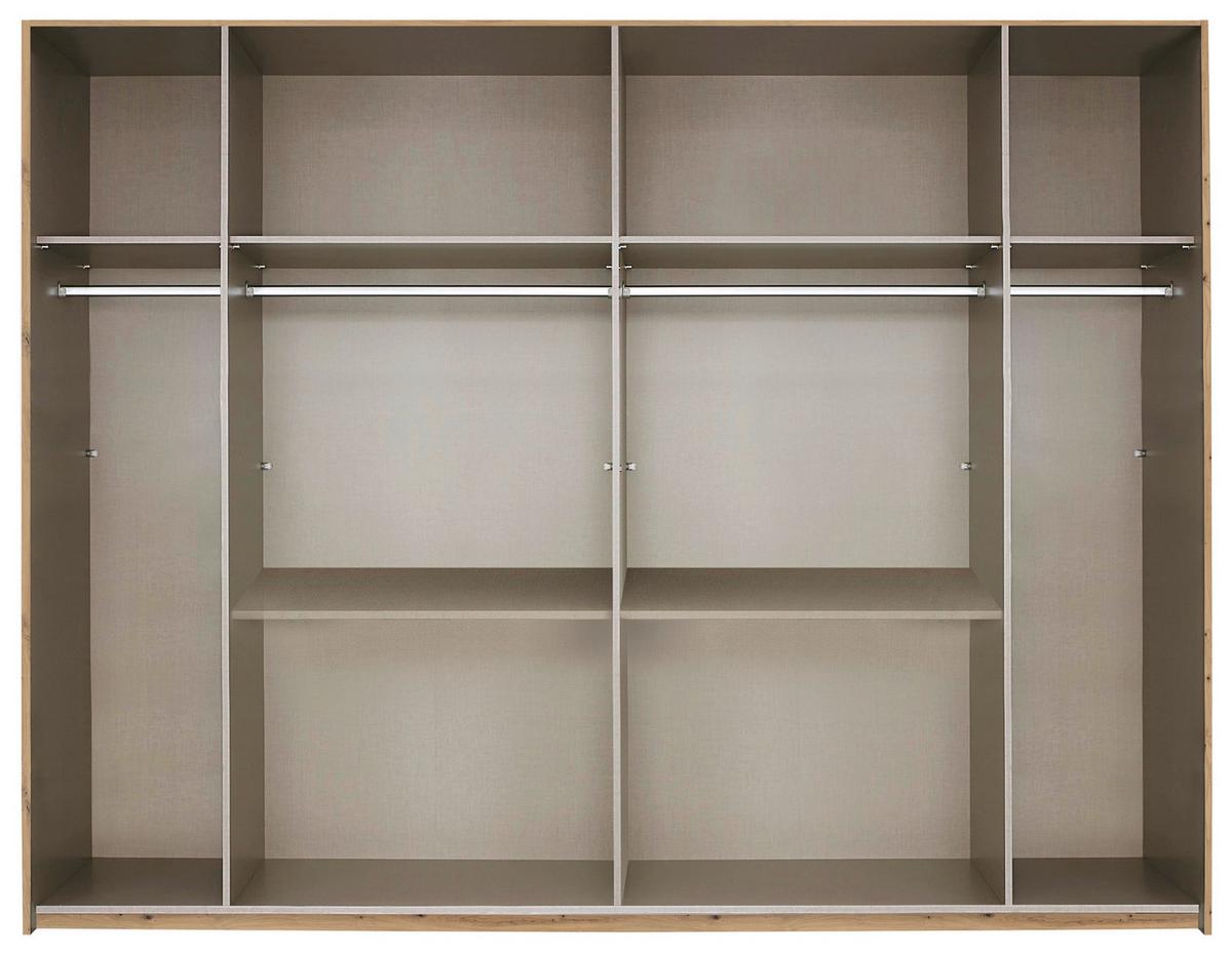 Drehtürenschrank mit Schublade 271 cm Mainz, Weiß/Eiche - Eichefarben/Weiß, Basics, Holzwerkstoff (271cm) - Rauch Möbel