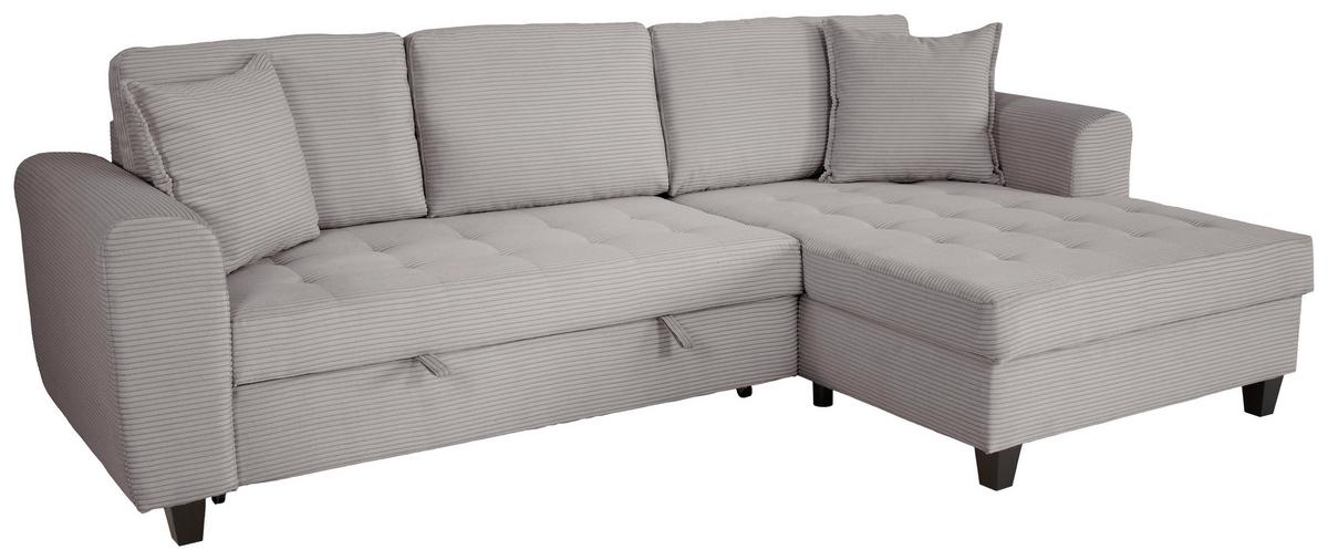 Ecksofa Moritz Grau S: ca. 265x155 cm - Grau, Trend, Textil (265/155cm)