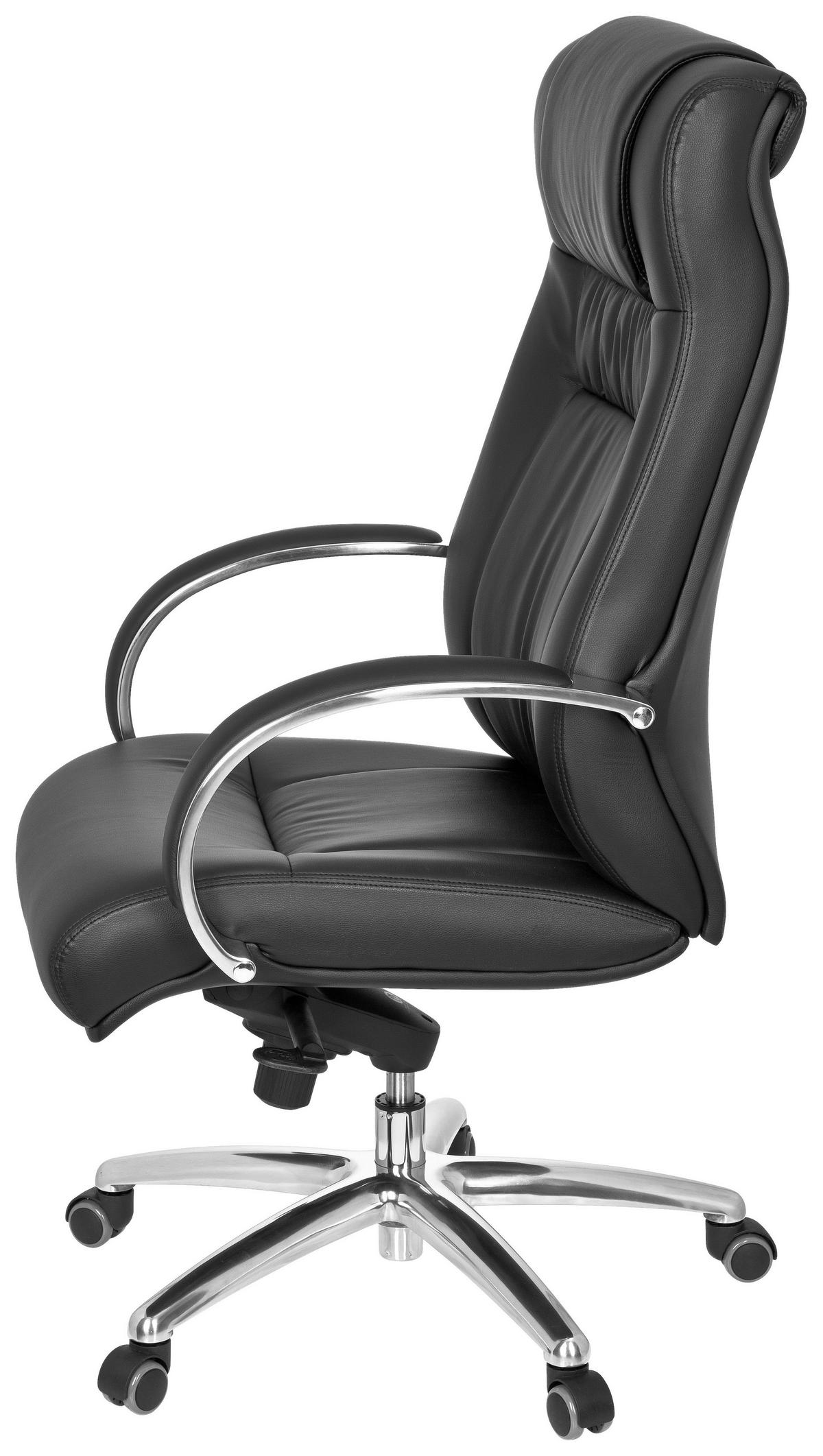 Chefsessel Xxxl G 600 Lederlook Schwarz Bis 150 Kg - Silberfarben/Schwarz, Basics, Kunststoff/Textil (60/131/49cm) - MID.YOU