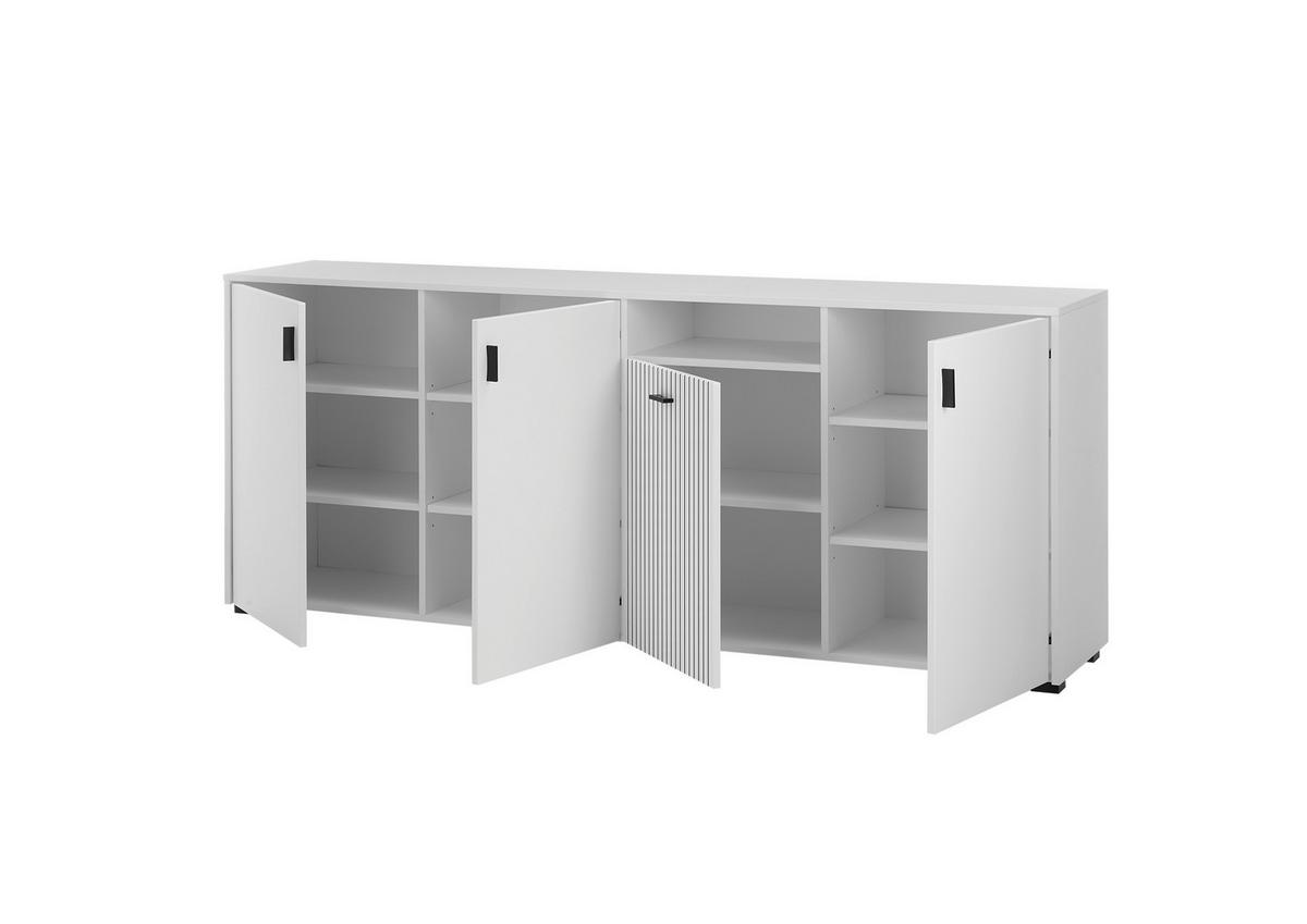 Sideboard Hudson Schwarz/Weiß B: 200 cm - Schwarz/Weiß, Design, Holzwerkstoff (200/80/42cm) - MID.YOU