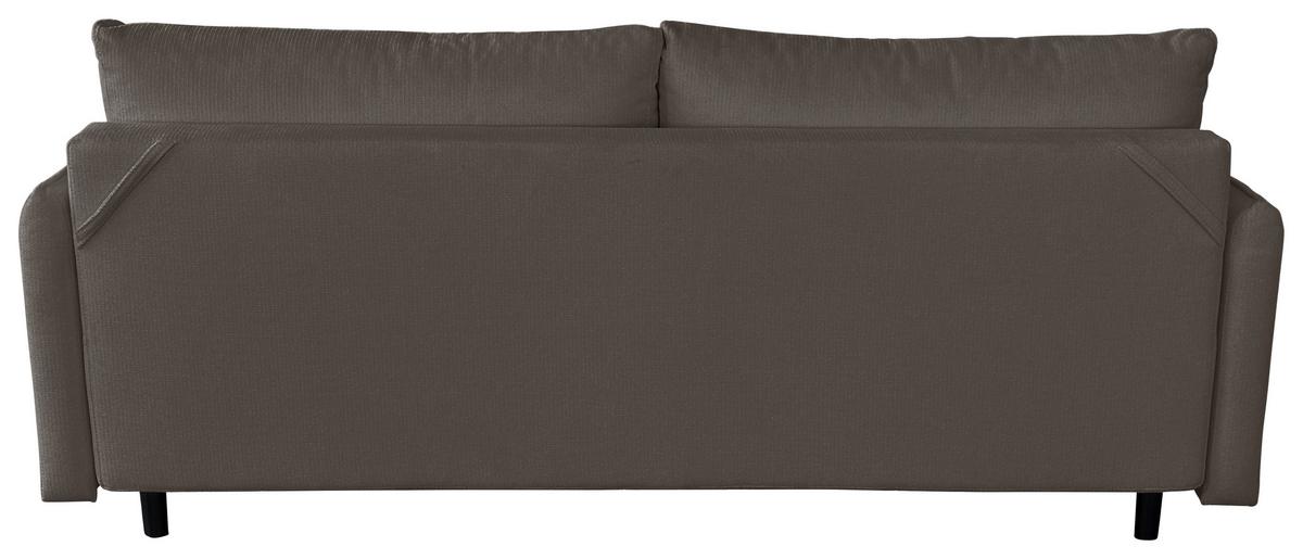 Schlafsofa Carine Mit Bettkasten Graubraun B: 216 Cm - Graubraun/Schwarz, Design, Textil (216/96/102cm) - MID.YOU