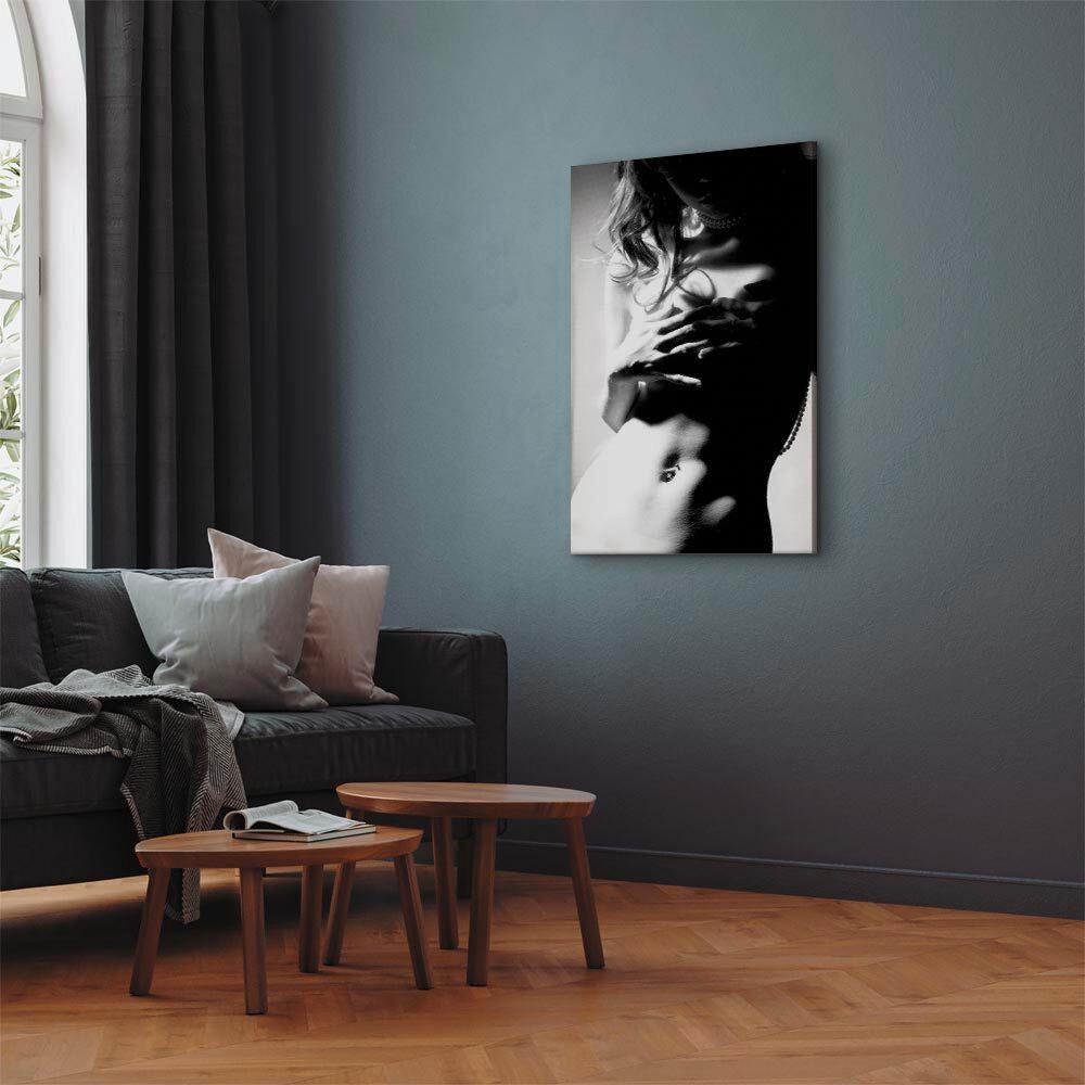 Leinwandbild Grau Schwarz B: 40 cm - Schwarz/Grau, Basics, Holzwerkstoff/Textil (40/60/1,2cm) - artgeist