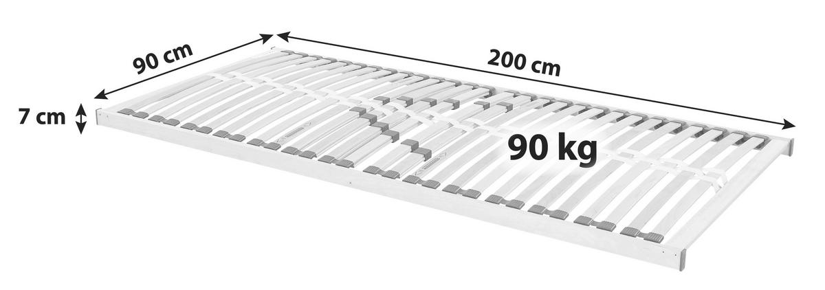 Lattenrost Primatex 90x200 Cm 3 Zonen - Holz (90/200cm) - Primatex