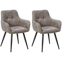 Armlehnstuhl-set Leicester - Schwarz/Braun, LIFESTYLE, Textil/Metall (57/84/60cm) - MID.YOU