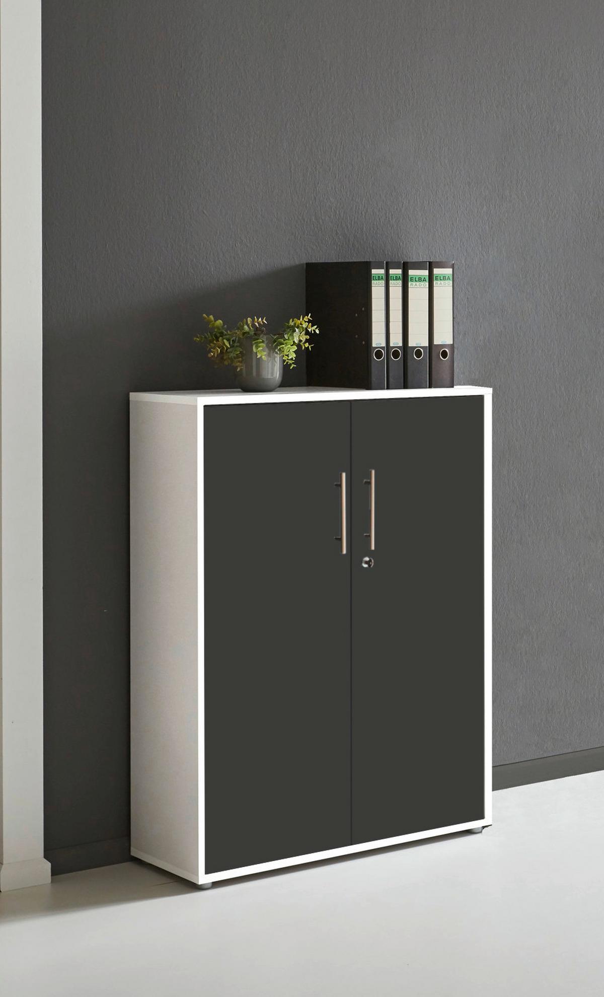 AKTENSCHRANK OFFICE EDITION - Anthrazit/Weiß, MODERN, Holzwerkstoff (84,4/113,6/33cm) - MID.YOU