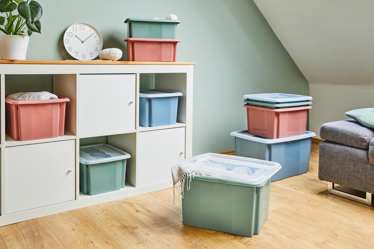 Aufbewahrungsbox Emil stapelbar Kunststoff - Blau, Basics, Kunststoff (54,5/39/29,5cm)