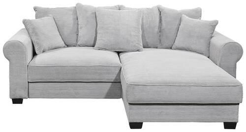 Ecksofa Maureen Hellgrau S: 255/185 cm - Hellgrau/Schwarz, KONVENTIONELL, Textil (255/185cm) - MID.YOU