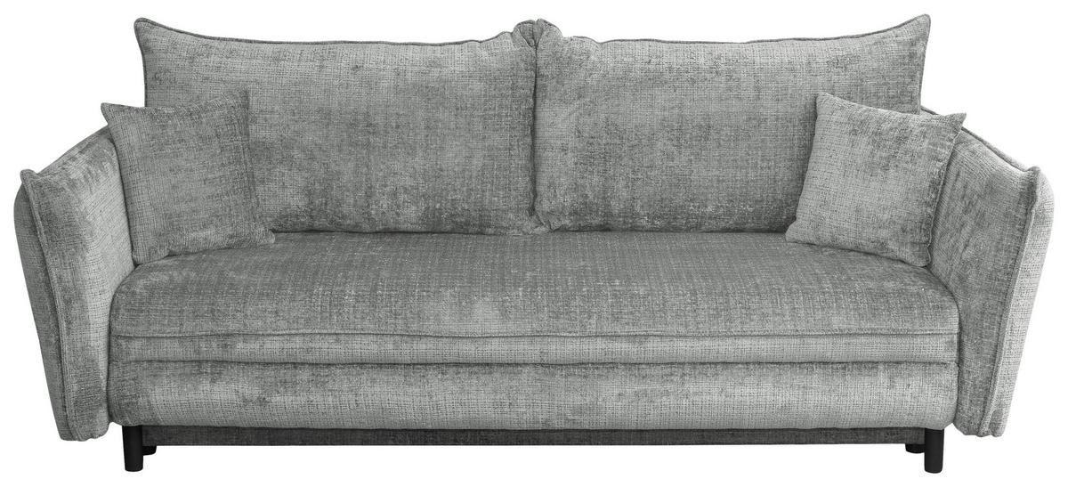 Schlafsofa Kairo Grau, Lf: ca. 190x150cm - Schwarz/Grau, ROMANTIK / LANDHAUS, Holz/Kunststoff (230/90/115cm) - James Wood
