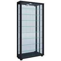 Vitrine Lumo Schwarz B: 59 cm - Schwarz, MODERN, Glas/Holzwerkstoff (59/114,8/18cm) - MID.YOU