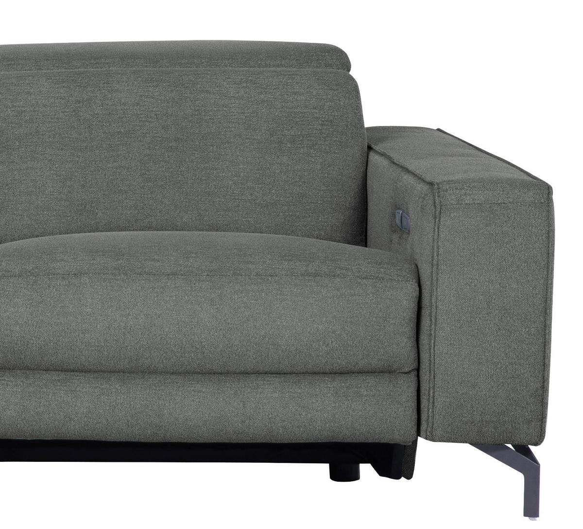 Ecksofa Michelle Grau S: 108x278 cm - Schwarz/Grau, Design, Textil (176/278cm) - Livetastic