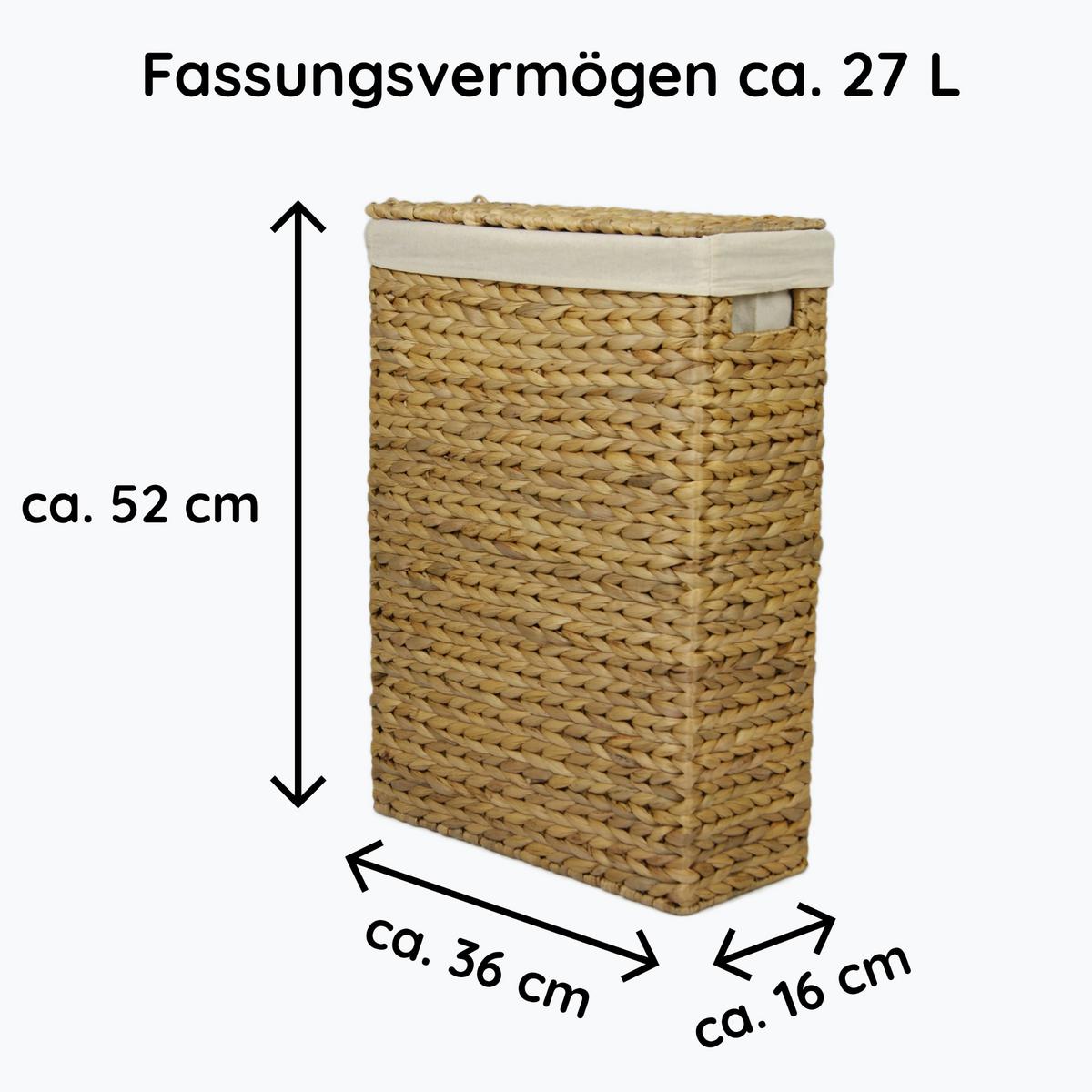 Wäschesammler LxBxH: 36x16x52 cm - Braun, Basics, Naturmaterialien (36/16/52cm)