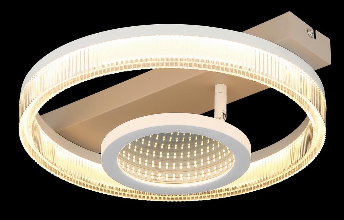 LED-Deckenleuchte 3000k, 850lm, 18w - Sandfarben/Transparent, Design, Kunststoff/Metall (36/33/10cm) - Globo