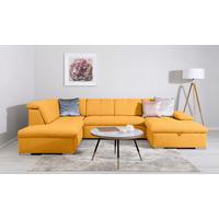 Wohnlandschaft Ramzes Gelb U: 215x328x173 cm - Beige/Gelb, Design, Textil (215/328/173cm) - MID.YOU