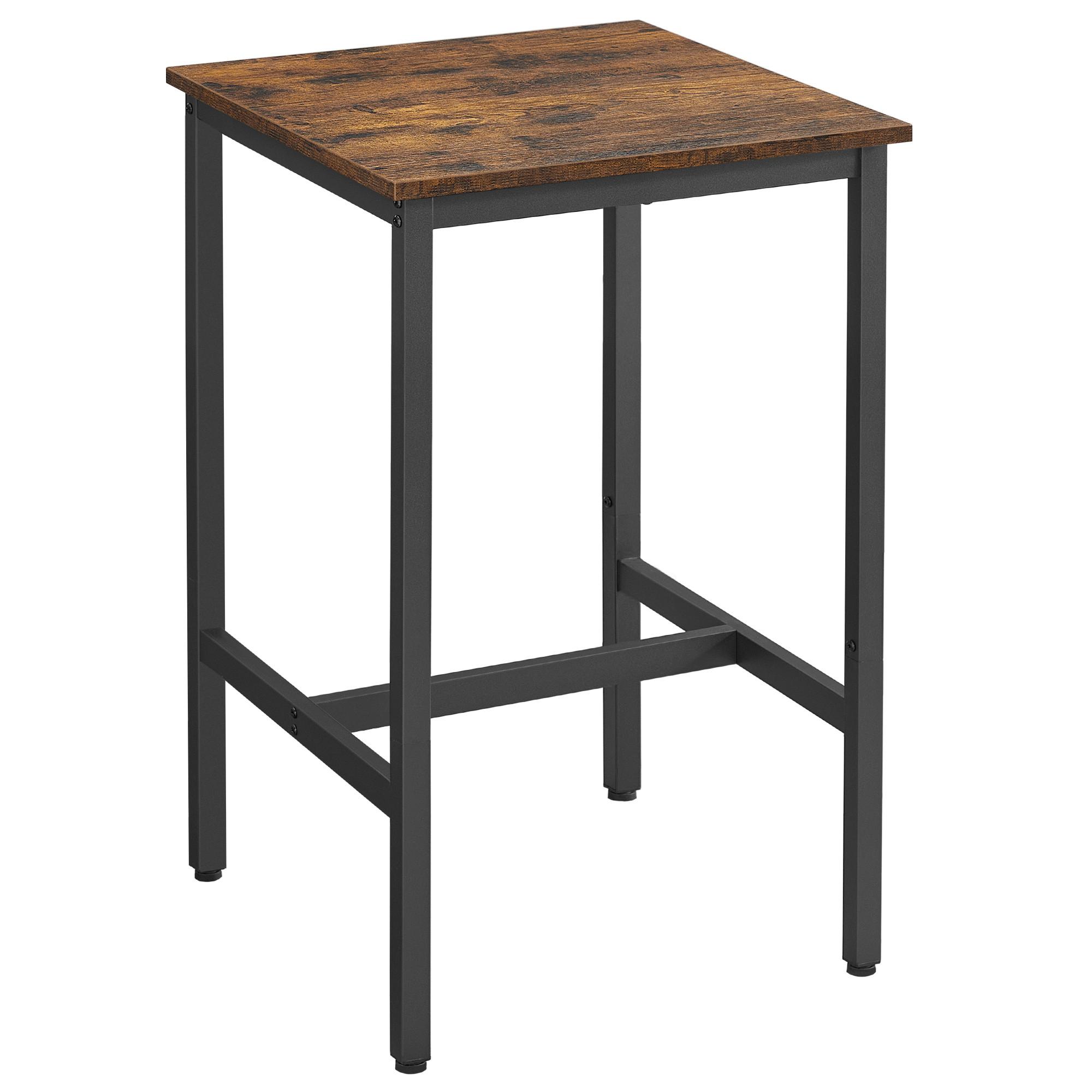 Bartisch Vasagle Braun, Schwarz - Schwarz/Braun, Natur, Holzwerkstoff/Metall (60/60/90cm) - Boxxx