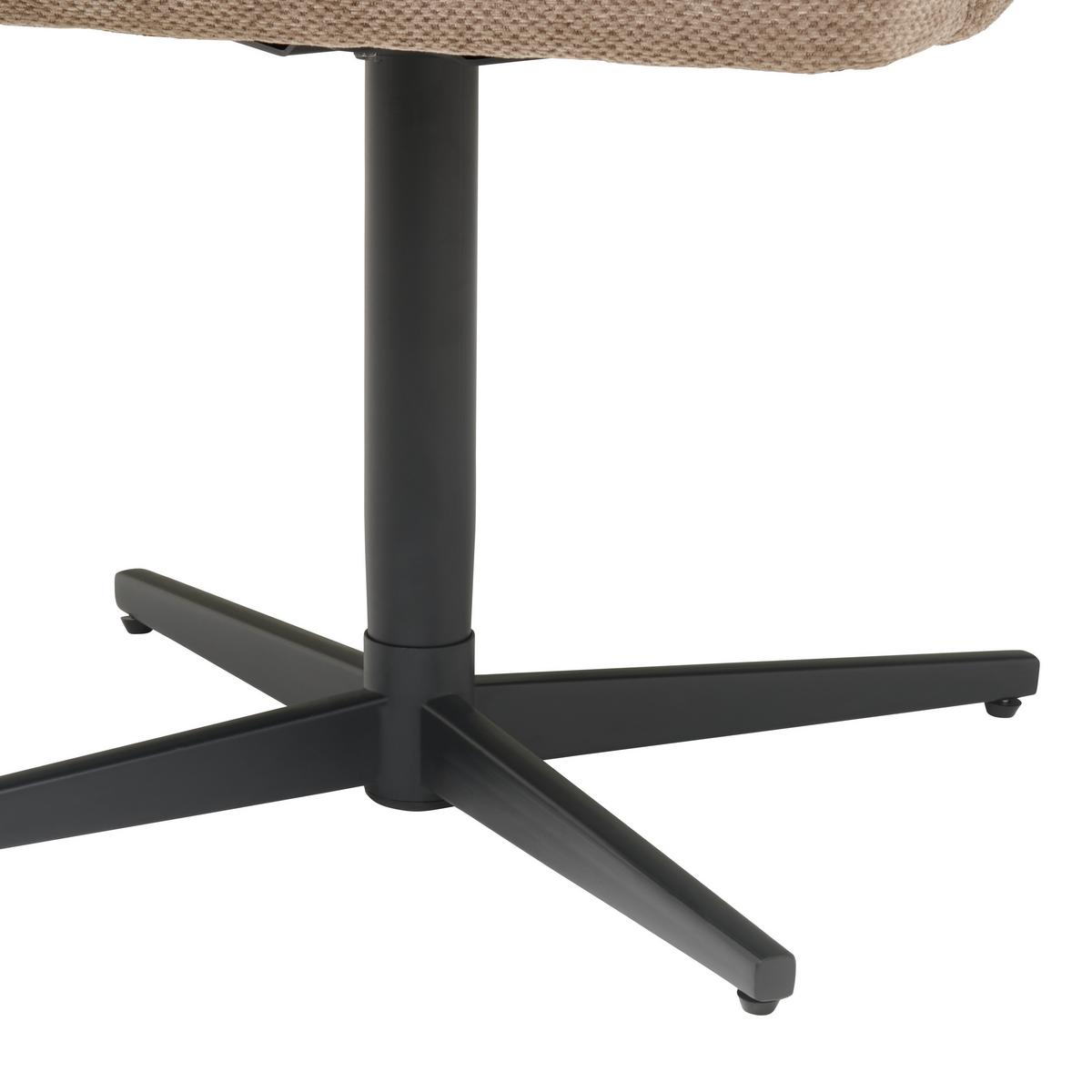 Armlehnstuhl Matteo Webstoff Braun, B: 58,5 cm - Schwarz/Braun, KONVENTIONELL, Holz/Textil (58,5/85/63cm) - Livetastic