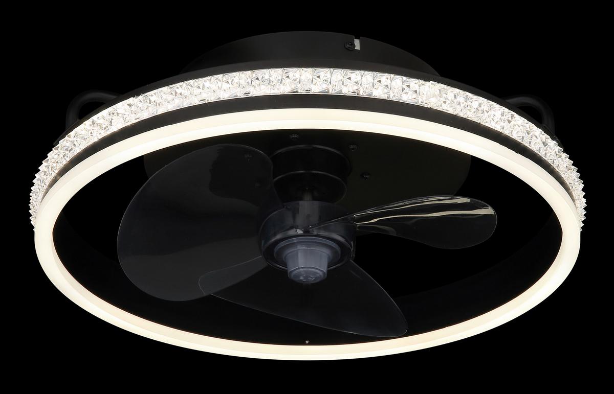 Deckenventilator 03662 - Klar/Schwarz, Design, Kunststoff/Metall (40/14,5cm) - Globo