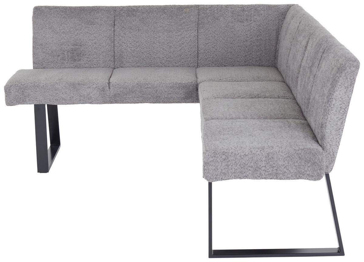 Eckbank Grau Polyester/eisen Tampa Ca. 150x190 Cm - Schwarz/Grau, MODERN, Textil/Metall (150/190cm) - MID.YOU