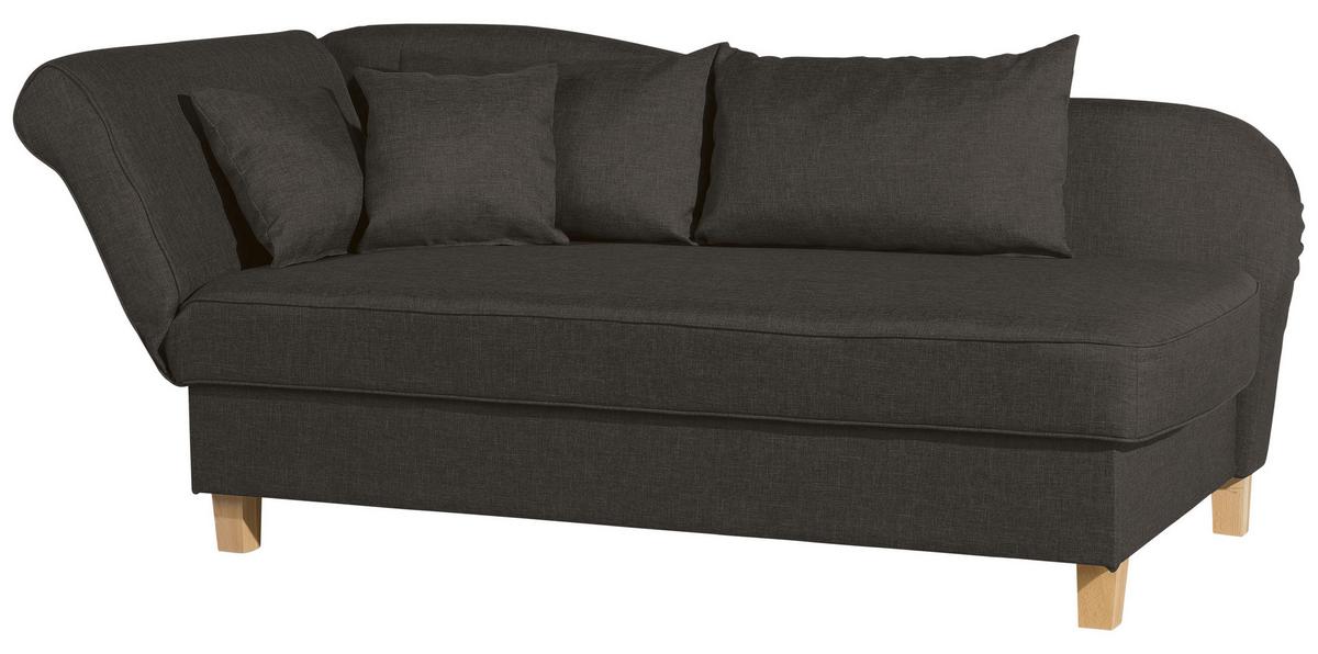 Recamiere Selma Braun Links Mit Bettkasten+schlaffunktion - Dunkelbraun/Buchefarben, Design, Textil (190/88/82cm) - Max Winzer