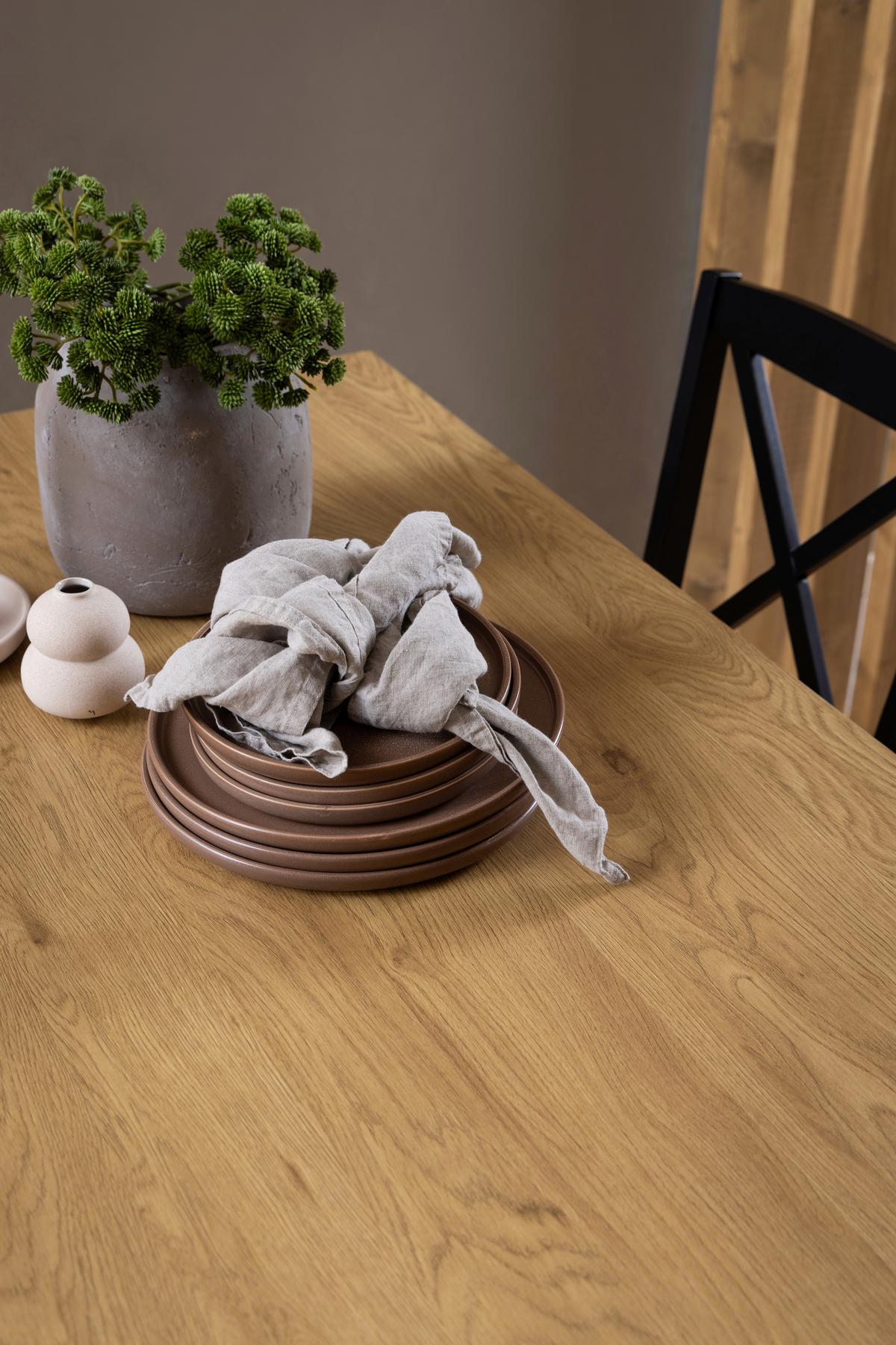 Esstisch Peru - Eichefarben/Schwarz, Design, Holzwerkstoff/Metall (120/75/80cm) - MID.YOU