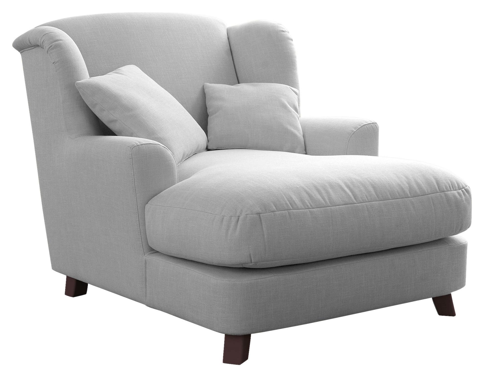 XXXL-Sessel Asado silberfarben inkl. Zierkissen, B: 109 cm - Dunkelbraun/Beige, MODERN, Holzwerkstoff/Textil (109/104/145cm) - Sit & More