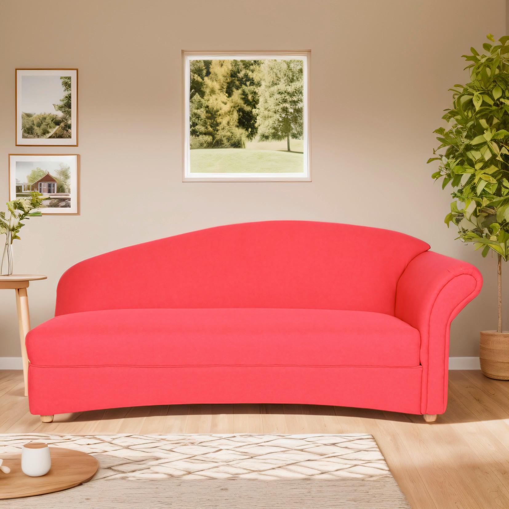 3-Sitzer Loretta ca.193x83x85 cm, Armlehne rechts - Rot, Basics, Holz/Textil (193/83/85cm)