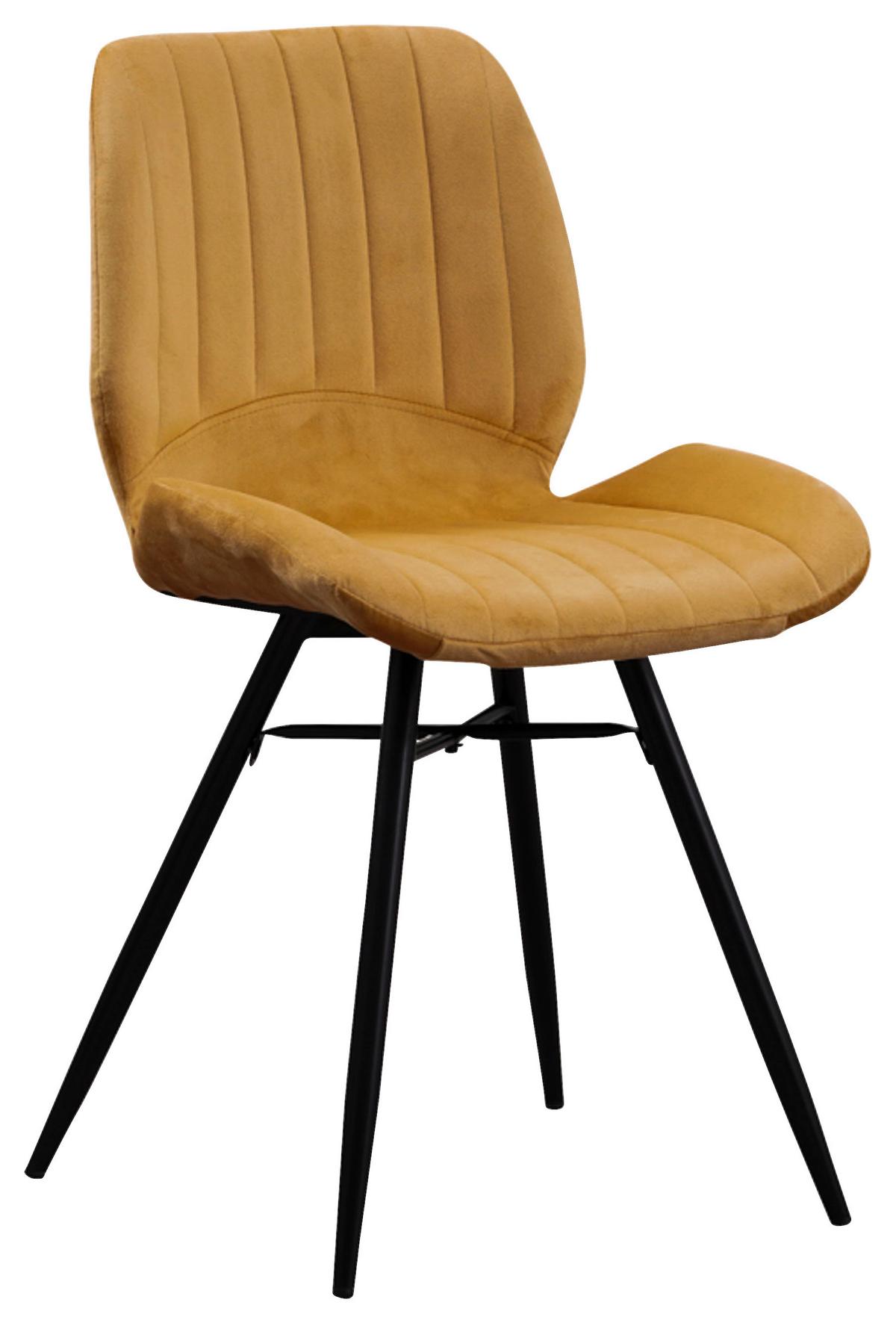 Stuhl-set Barron - Gelb/Schwarz, Design, Textil/Metall (47/82/55cm) - MID.YOU