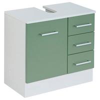 Waschbeckenunterschrank Riga Grün/Weiß B: 60 cm - Weiß/Grün, MODERN, Holzwerkstoff (60/56/35cm) - Held