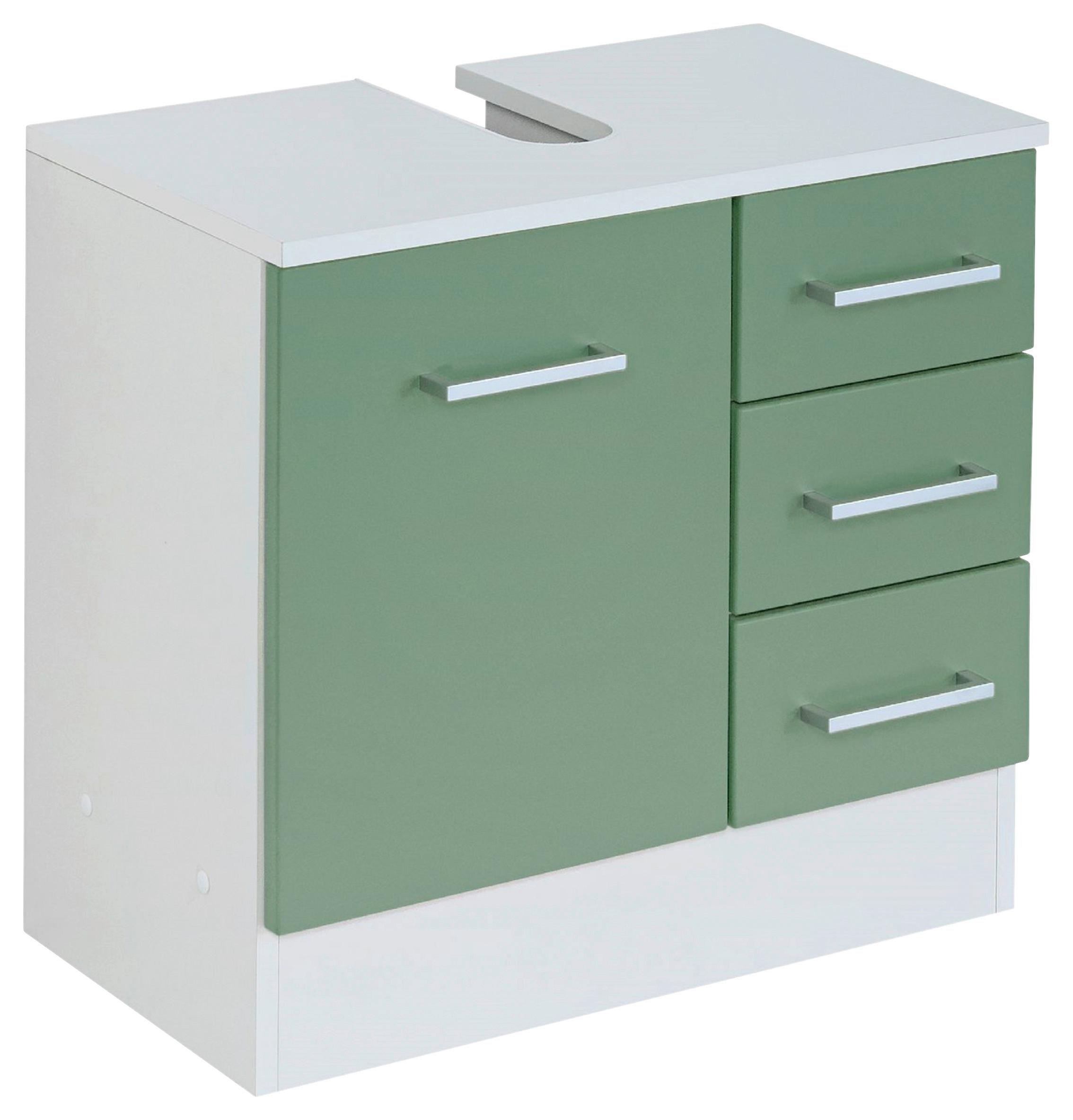 Waschbeckenunterschrank Riga Grün/Weiß B: 60 cm