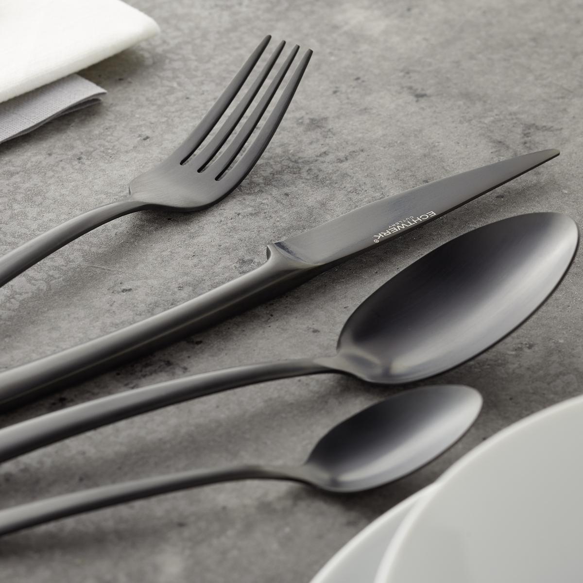 Besteckset Echtwerk Edelstahl, 16tlg. - Schwarz, MODERN, Metall - Echtwerk