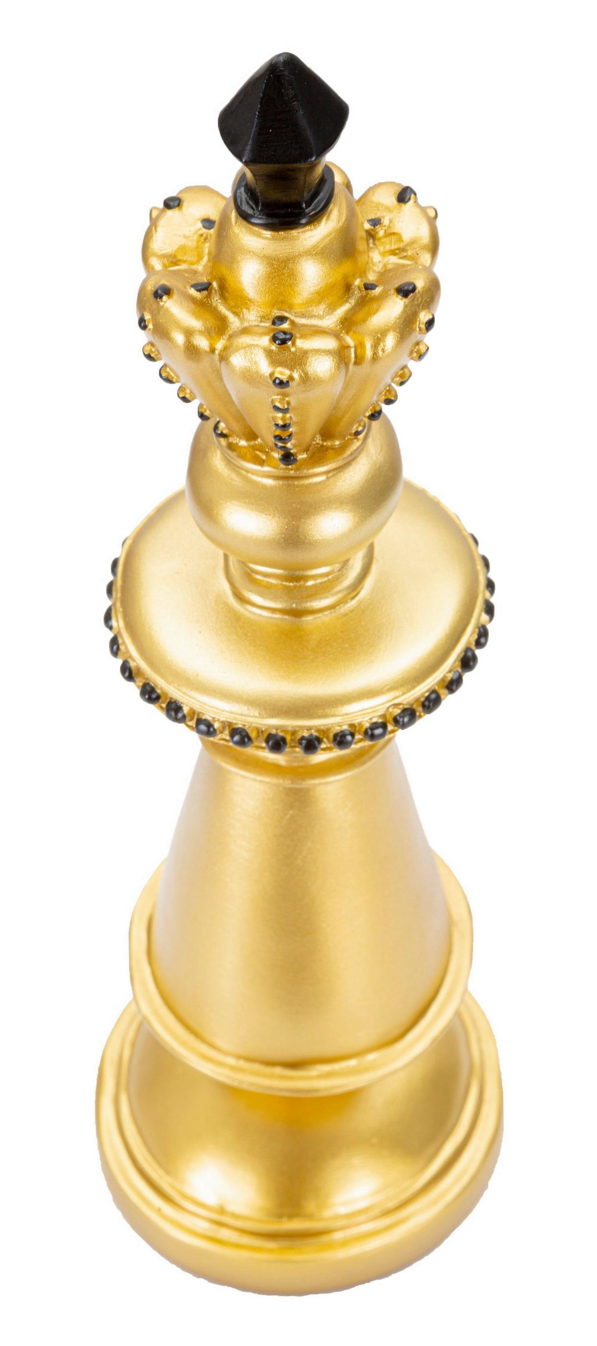 Skulptur Gold And Black King B: 11 cm - Goldfarben/Schwarz, Basics, Kunststoff (11/32.5/11cm)