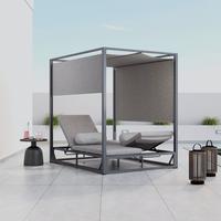 ZAHRADNÍ LEHÁTKO AVIVA - světle šedá, Moderní, kov/textil (148/196/200cm) - Bessagi Garden