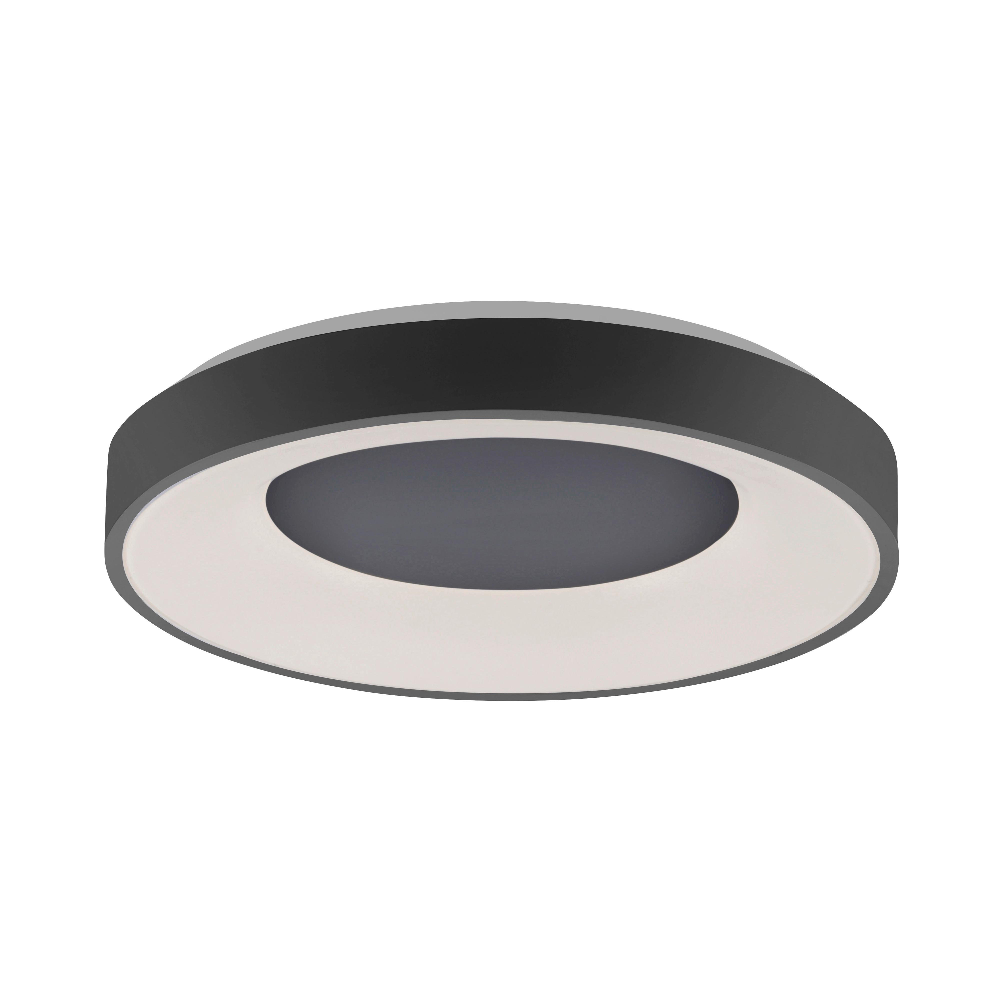 LED-Deckenleuchte Anika Ø 48 cm dimmbar mit Fernbedienung - Anthrazit, Basics, Kunststoff/Metall (48/7,8cm)