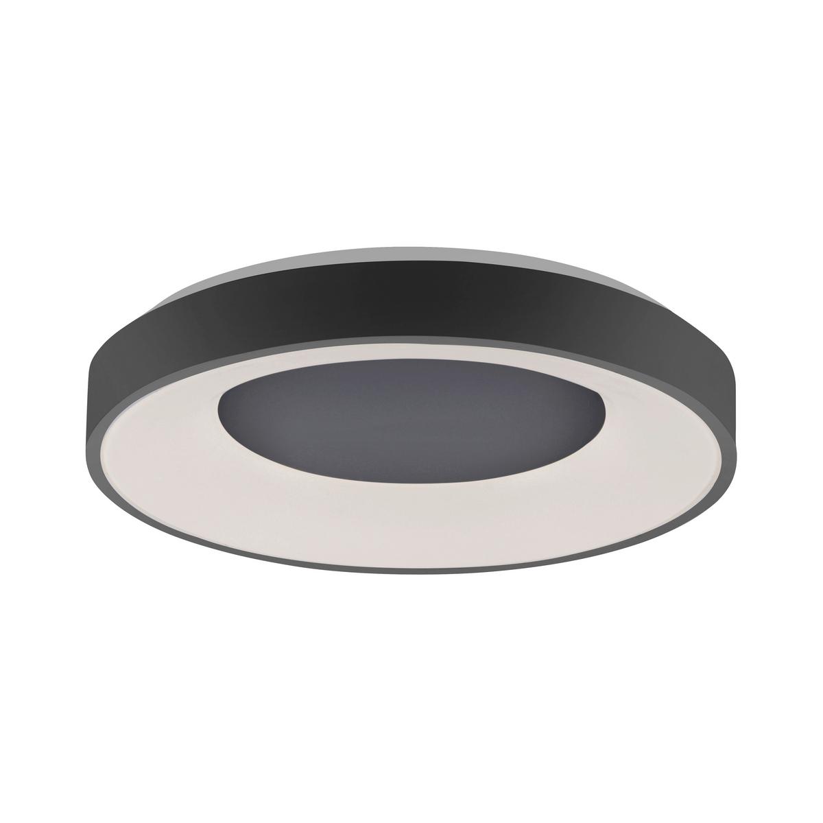 Led-deckenleuchte Anika Ø 48 Cm Dimmbar Mit Fernbedienung - Anthrazit, Basics, Kunststoff/Metall (48/7,8cm)