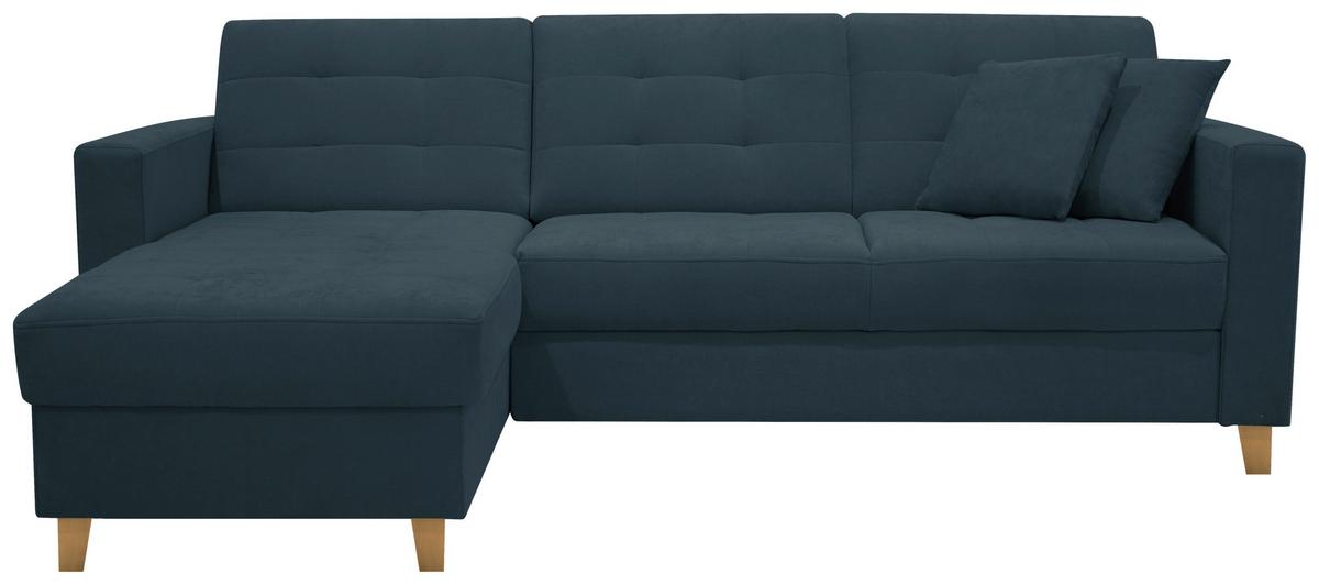 Rohová sedačka BJORN, obojstranná, tm.modrá ženilka - petrolejová/prírodná farba, Design, drevo/textil (160/231cm) - Luca Bessoni