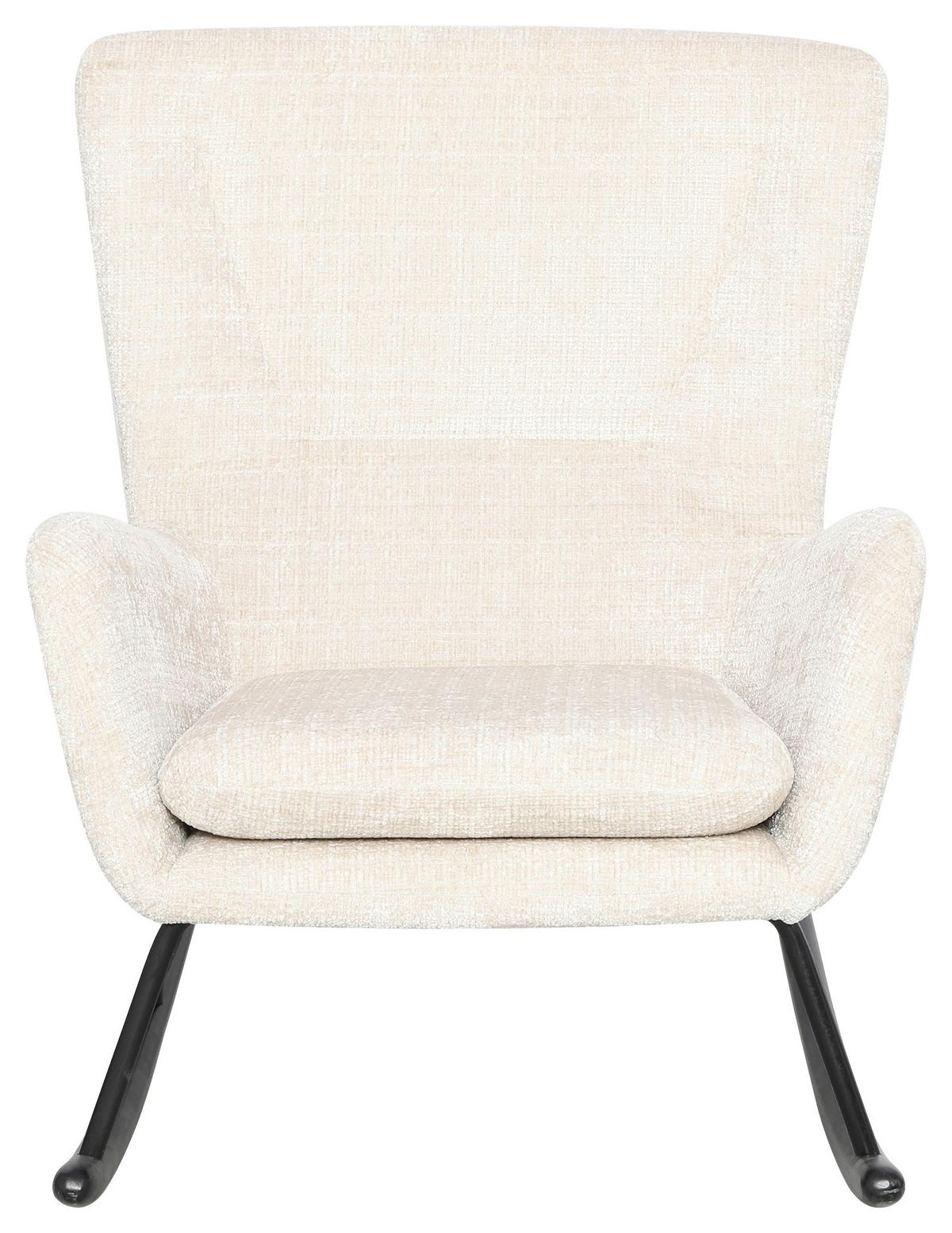 Schaukelstuhl Cremona Beige B: 71 cm - Beige/Schwarz, MODERN, Holz/Textil (71/93/91cm) - Livetastic