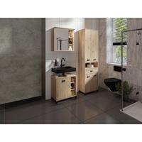 Badezimmer Wellness Eiche Arisan/schwarz B: 114 Cm - Schwarz/Eiche Artisan, MODERN, Holzwerkstoff/Kunststoff (114cm) - MID.YOU