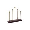 Kerzenständer Art Deco Eisen Goldfarben/bordeaux - Bordeaux/Goldfarben, Trend, Metall (40/40/9cm) - Kayoom