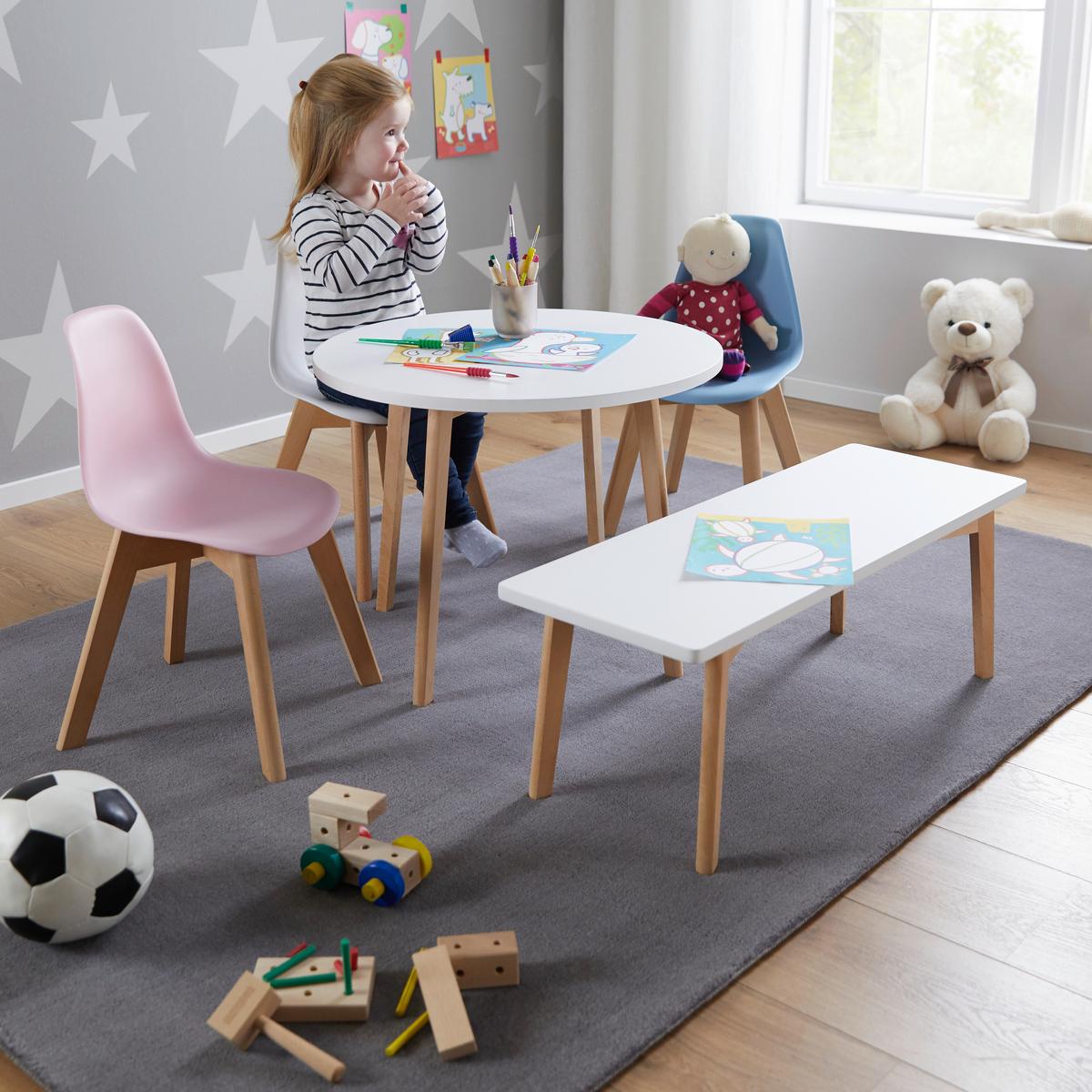 Detský stôl Tibby - farba buka/biela, Modern, drevo (60/47cm) - Modern Living