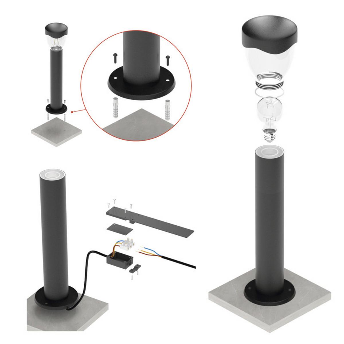 VONKAJŠIE LED SVIETIDLO ARTEO - antracitová, Modern, kov/plast